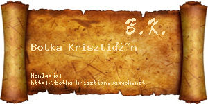 Botka Krisztián névjegykártya